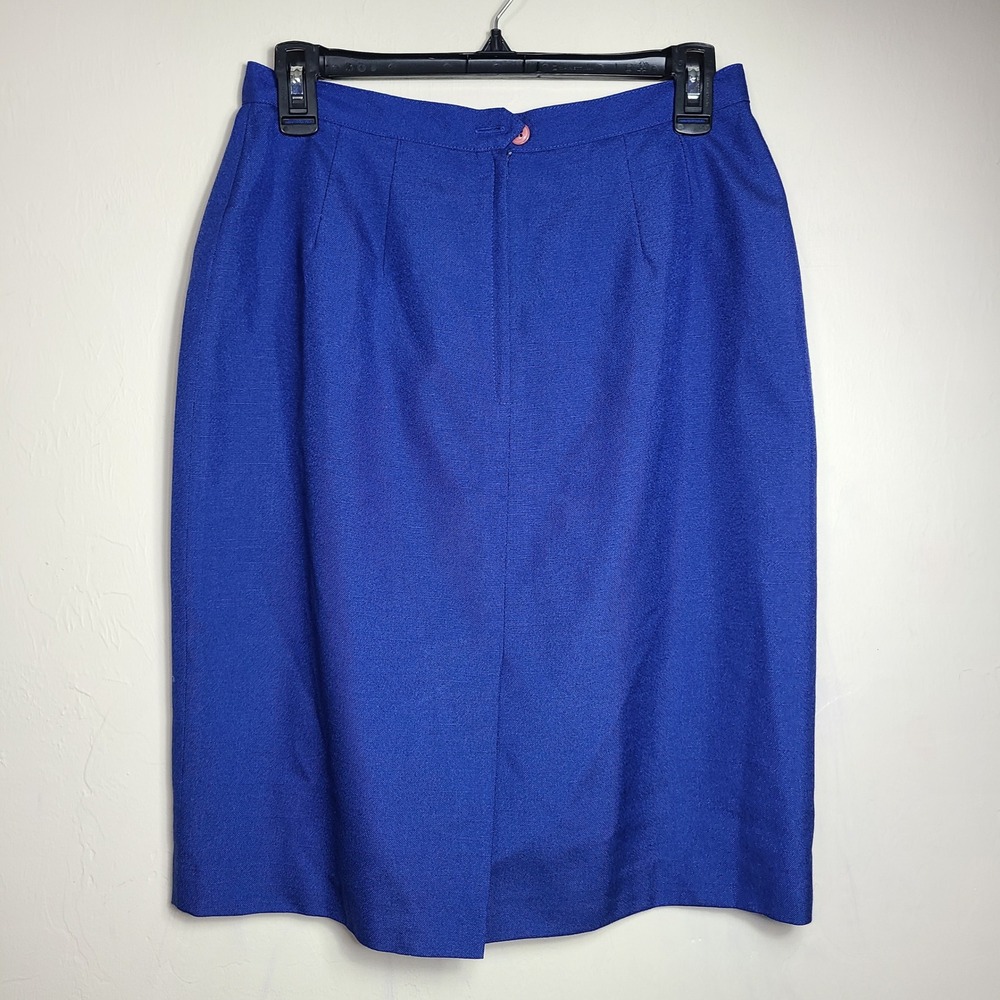 Le Suit Royal Blue Double Breasted Blazer Skirt Suit‎ 10P Office Career Formal - Picture 15 of 15